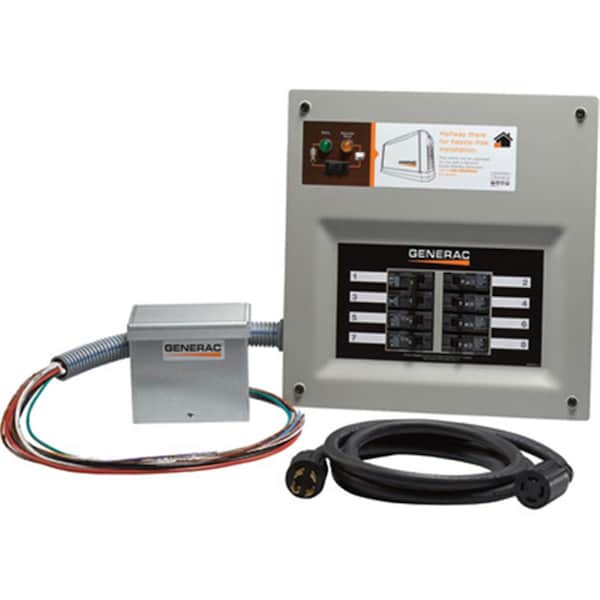Perfectpitch HomeLink Prewired Manual Transfer Switch Kit - 30 amps, 8 Circuits - Aluminum Box - Model No. 6853 PE3655447 - main